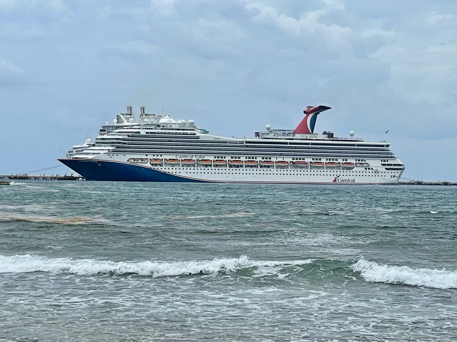 Cruise ships docked at Costa Maya cruise port, Mexico